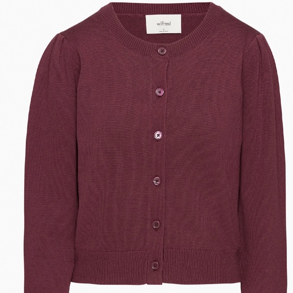 Aritzia Wilfred Moonrise Cardigan Spiced Burgundy Size Large NWOT - Picture 9 of 10